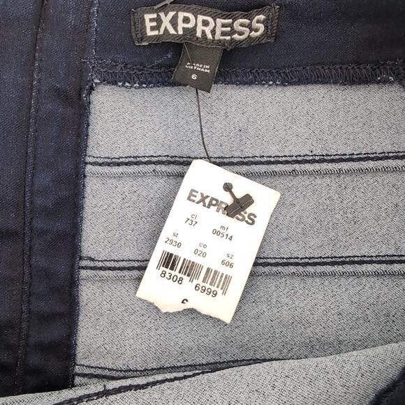 Express Dark Indigo Blue High-Waist Bandage Bodycon Pencil Skirt - Size 6 - NWT - Picture 13 of 14